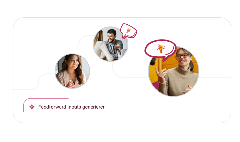 Joineer-Plattform-Ansicht: Mitarbeitende generieren lösungsorientierte Feedforward-Inputs und Ideen